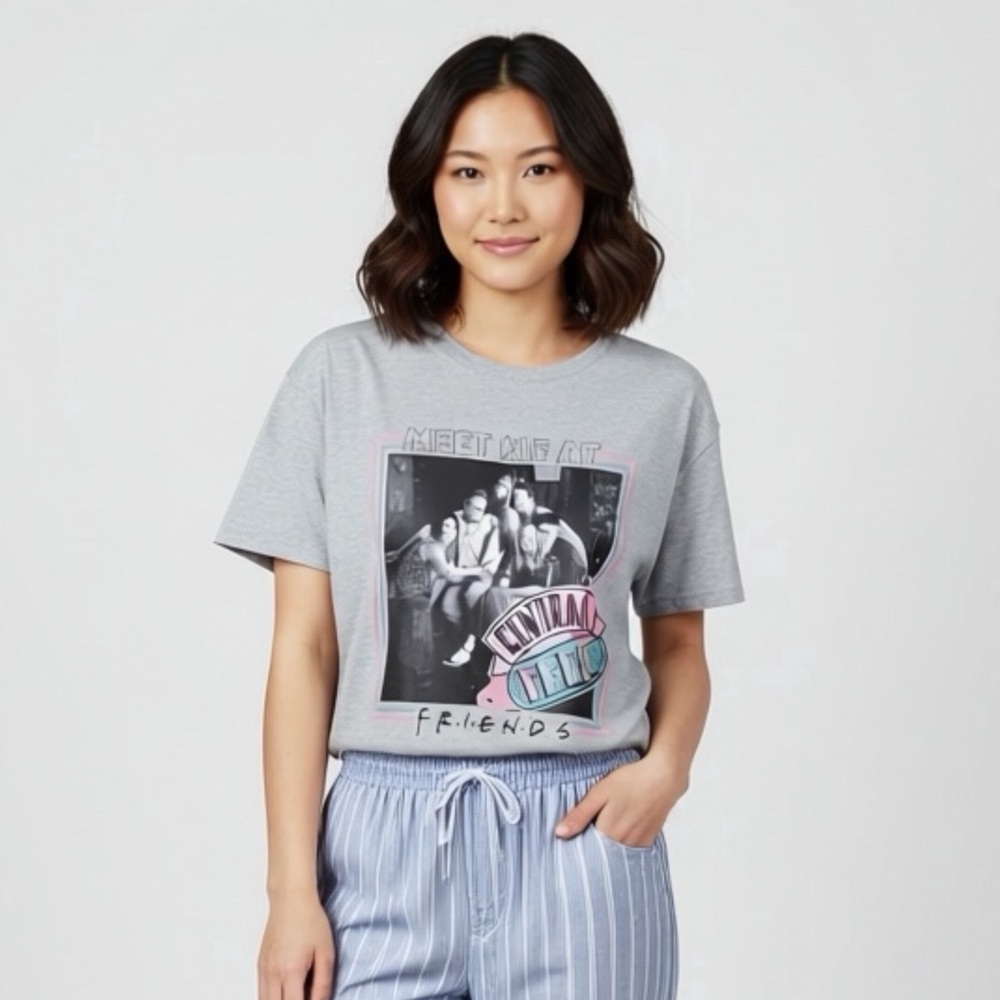 Friends TV Show Central Perk Women’s Pajama Tee Shirt Top - Size Large